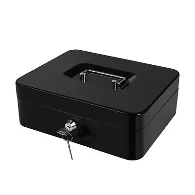 Cash Box With Money Tray Large Security Box Metal Safe Box For Money 9.84 X 7... • $23.17