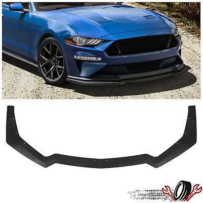 GT Style Front Bumper Lip Body Kit Splitter Spoiler Black For Ford Mustang 18-23 • $39.20