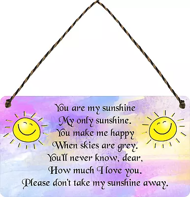 You Are My Sunshine Wooden Sign Garden Retro Novelty Wooden Gardening Plaque • £4.88