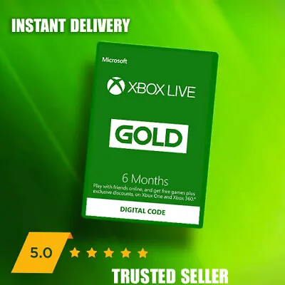 6 Month Xbox Live Gold Membership Microsoft Xbox One/Xbox360 Instant Dispatch.. • £26.49