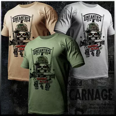 Infantry T-shirt Military Grunt Combat Veteran 11B Mortarman Knife Gunman Tee • $19.99