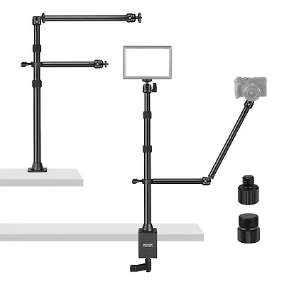 NEEWER Camera Desk Mount Stand With Two Auxiliary Holding Arms Tabletop C Clamp • $70.99