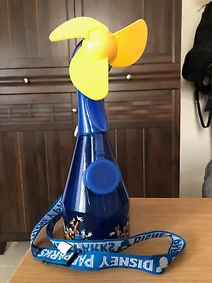 Disney Parks Misting Spray Cool Water Bottle Fan With Lanyard WORKS • £8.54