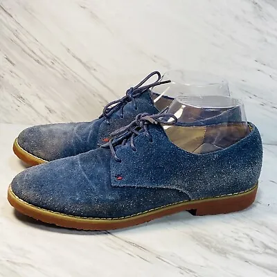 TOMMY HILFIGER Blue Suede Shoes Womens Size 8M Lace Up • $19.20