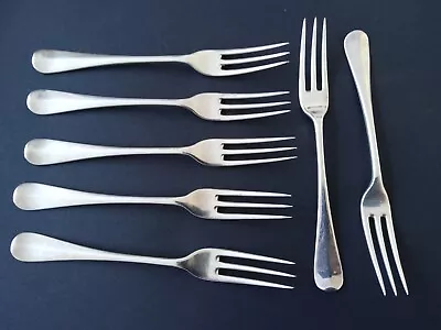 £215 • Buy 7 Hanoverian Pattern Victorian Silver Cake- Desset  Forks   London 1899       Q1