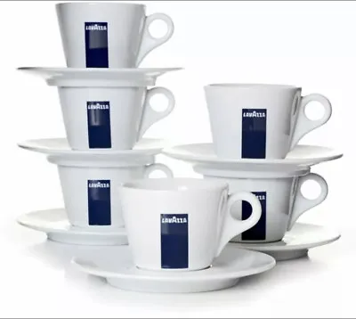 X6 Lavazza Cappuccino Cup & Saucer Set Coffee Italian Mug CUPS Cafe Expresso Tea • £36.99