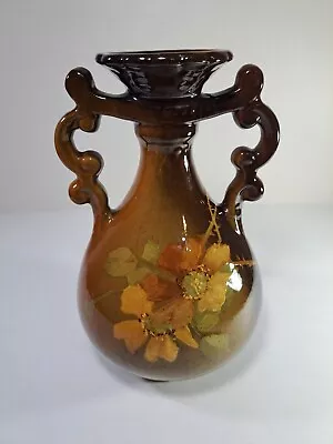 Weller Pottery Double Handled Louwelsa Vase With Flowers REPAIR ON HANDLE  • $50