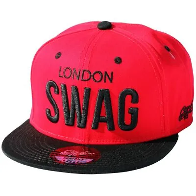 London Swag Caps Snapback - Red/Black Unisex Embroidery Baseball Hip-Hop Cap • £24.75