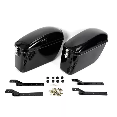$139 • Buy 2pcs Left & Right Saddlebag Motorcycle Hard Trunk Saddle Bag For V-Star Suzuki 