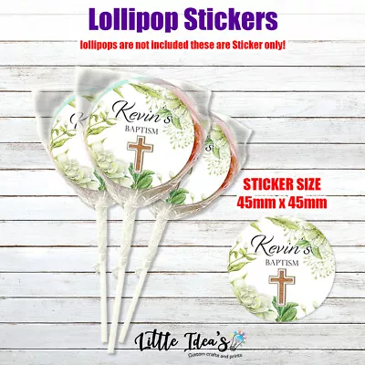 Personalized 24x Lollipop STICKER ONLY Party Birthday Event BAPTISM • $9.95