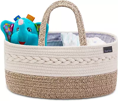 Nappy CaddyBaby Diaper Caddy Organiser Portable Nursery Storage Basket With • £17.75