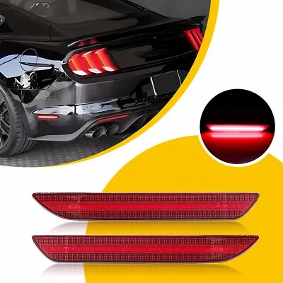 Rear Red LED Side Marker Lights Signal Bumper Lamp For 2015-2022 Ford Mustang • $20.99