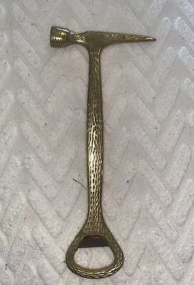 Etched Brass India Hammer Ice Chipper Pick Beer Soda Bottle Opener • $14.95