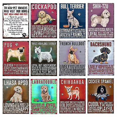 Dog Breeds Retro Metal Sign Vintage Pub Man Cave Shed Kitchen 3 • £4.03