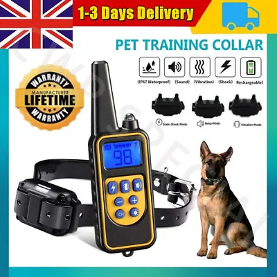 £20.99 • Buy Electric Pet Dog Training Collar Shock Anti-Bark Electronic Remote Rechargeable