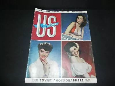 US CAMERA MAGAZINE ~ February 1945 WWII SOVIET PHOTOGRAPHERS - FREE SHIP • $12.95