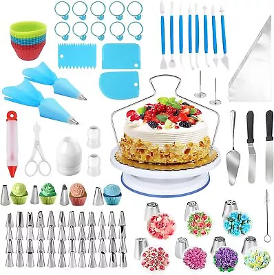 Cake Decorating Tools132Pcs Making Equipment Supplies With Blue  • £26.90