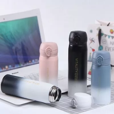 $15.42 • Buy Stainless Steel Gradient Vacuum Flask Thermos Coffee Tea Mug Travel Water Bottle