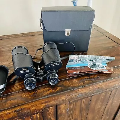 Vintage 7x50mm Binoculars & Case Model 2503 Coated Optics Japan • $17