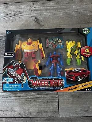 3-Pack New Wheel Bots | Transforming Robots To Cars Action Figures | Collector C • $12.99