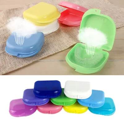 Retainer Case Glitter & Plain Colours ~ Gumshield Box Dentures Mouthguard Brace • $1.59