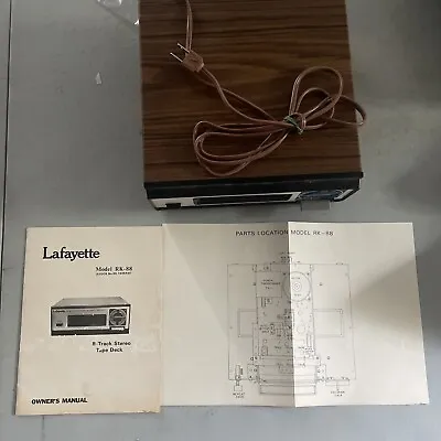 Lafayette RK-88 8 Track Stereo Tape Deck Player Recorder • $39.99