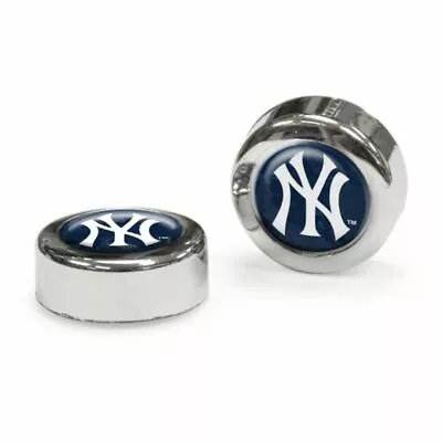 NEW MLB New York Yankees Car Truck Plastic Chrome License Plate Frame Screw Caps • $11.53