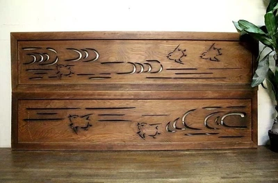 £1079.82 • Buy Japanese Transom Window Wooden Carving Ranma Set Openwork Screen Handmade
