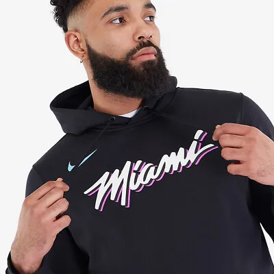 Nike Miami Heat Vice City Edition Hoodie South Beach Dwayne Wade Men's 2XL XXL • $99