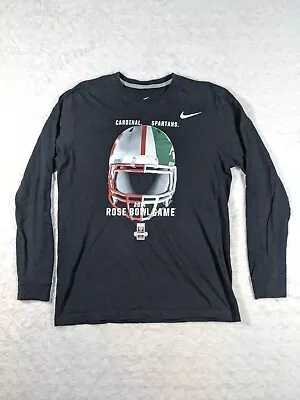 NIKE Michigan State / Stanford Adult Sz L 2014 Rose Bowl Long Sleeve Tee T Shirt • $19.95