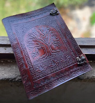 Leather 3 Ring Binder Grimoire Binder Leather Binder Cover Notebook Offic Folde • $47