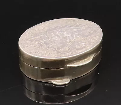 925 Sterling Silver - Vintage Etched Native Dancer Pill Box (OPENS) - TR3342 • $85.65