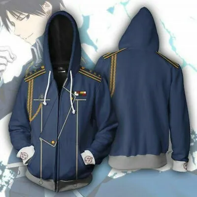 Anime Fullmetal Alchemist Cosplay Costume Hoodie Jacket Zip Coat Sweatshirt • $24.95