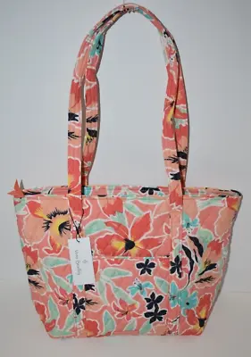 Vera Bradley Rain Forest Lily Coral Pattern Small Vera Tote • $74.95