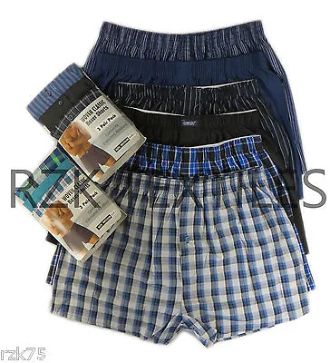 Pack Of 6 Men's Woven Boxer Shorts Loose Fit Cotton Underwear S M L XL XXL • £9.95