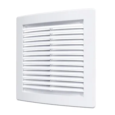 Air Vent Grille With Fly Screen / Modern Flat Louvre Duct Ventilation Cover • £11.29