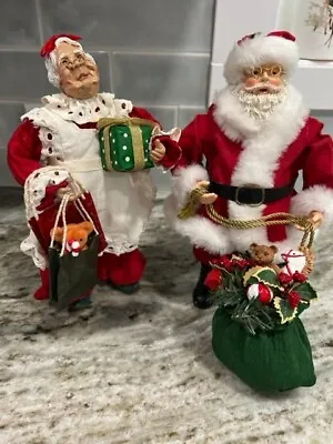 Vintage Silvestri Handmade Santa And Mrs. Claus With Gifts • $28