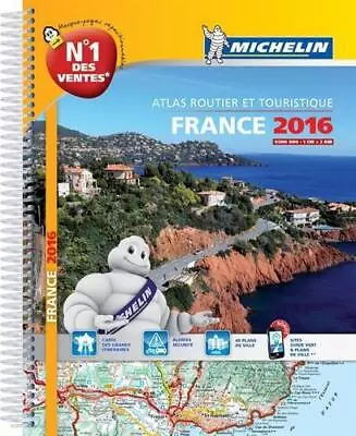 ATLAS ROUTIER FRANCE 2016 (A4-SPIRALE) Michelin Good Condition ISBN 206721164 • £4.48