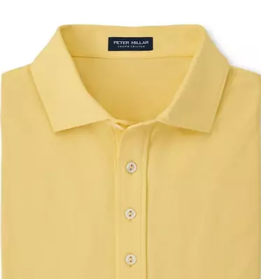 Peter Millar Polo Mens XL Yellow Crown Crafted Tailored Fit Golf Sport NEW $100 • $49.39