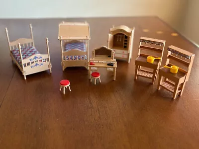 Vintage Lot Tomy Doll House Furniture 8 Pieces Plus Extras • $19.50