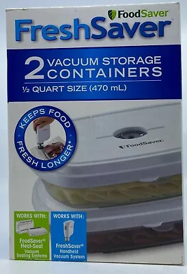 2 FoodSaver 1/2 Quart Vacuum Seal Containers Meal Prep Deli 132759 • $31.99