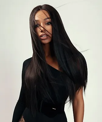 LUXLUXE Yoko Straight 30 In Long 360 Degree Hand-Tied Lace Front Wig Dark Brown • $70.04
