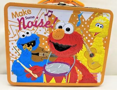 Sesame Street Metal Lunch Box Elmo Big Bird Cookie Monster Make Some Noise • $10.99