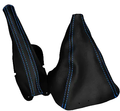 Fits For 95-04 Ford Mustang GT New LEATHER Shift & E-Brake Boot In Blue Stitch • $35.67