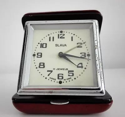 Vintage Soviet Russian Voyage SLAVA Table Alarm Clock USSR 11 Jewels Clocks • $68