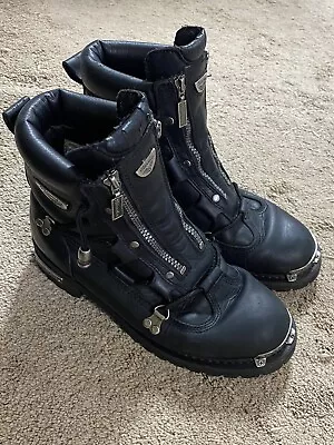 Milwaukee Motorcycle Black Leather Boots MB430 Size 9D • $45