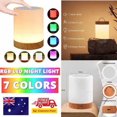 LED RGB Baby Bedside Desk Lamp Touch Night Light Dimmable USB Rechargeable Decor • $18.99