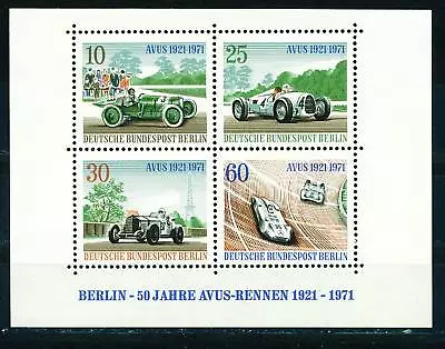 Germany AVUS Berlin Mercedes Car Race Souvenir Sheet 1971 MNH • $3.99