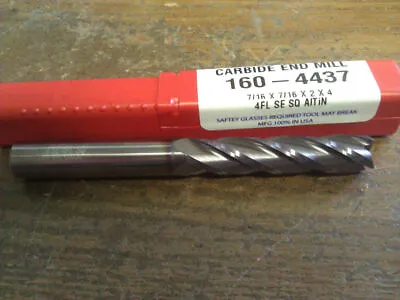 7/16  4 FLUTE TiAlN LONG LENGTH CARBIDE END MILL 7/16  X 7/16  X 2  X 4  • $49.24