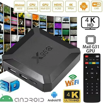 Android 10.0 TV Box X96Q Quad Core HD 4K Media Stream Player Mini PC Dual WiFi • $23.75